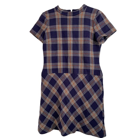 NWT Brooks Brothers Size 8 Plaid Wool Drop Waist Dress $398 Short Sleeve 8288 - Picture 1 of 8